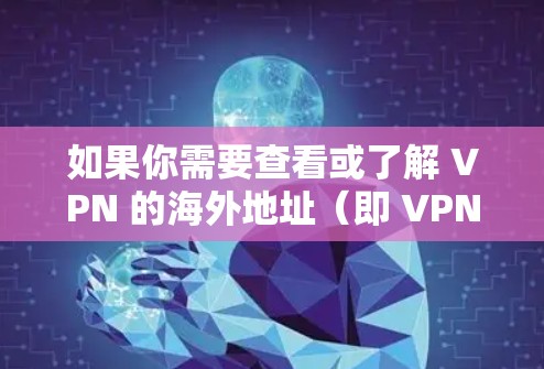 如果你需要查看或了解 VPN 的海外地址（即 VPN 的提供者网站或服务）可以参考以下步骤